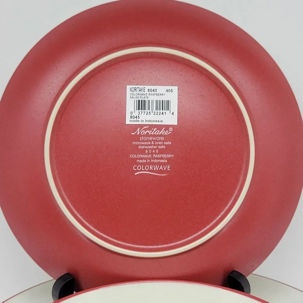Noritake Colorwave Raspberry Dinner Plate, Salad Plate And Cereal Bowl New